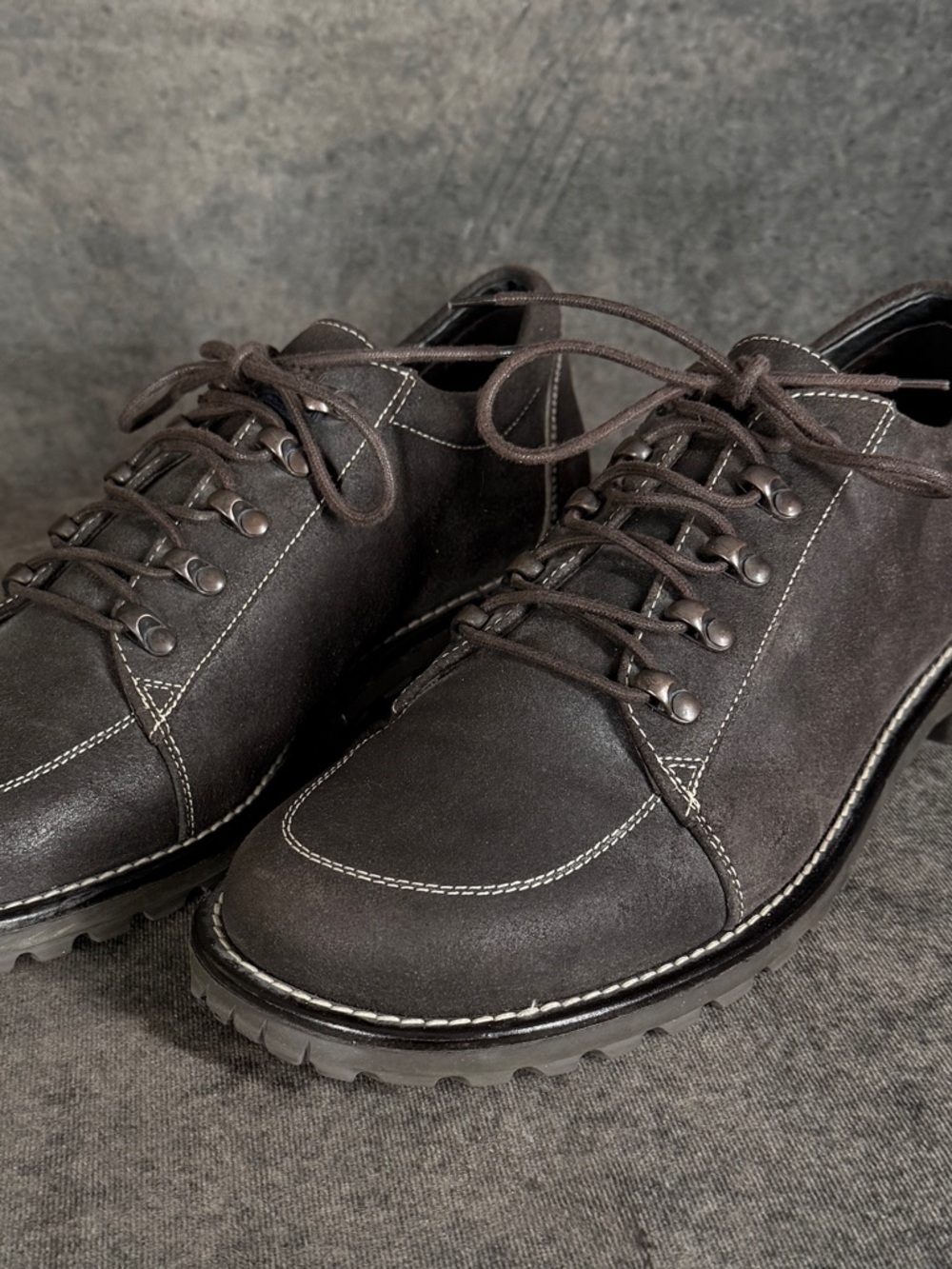 DONALD J PLINER Men's Dark Brown Leather Lace-Up Casual Shoes